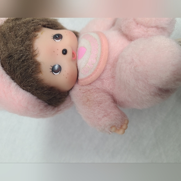 Monchhichi Bebichhichi Plush Doll Stuffed Toy Pink Sekiguchi RARE - Picture 8 of 9